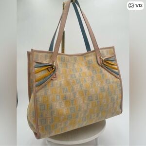 FENDI multicolor zucchino tote bag - vintage EUC